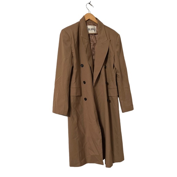✨ BLANCA Wool Carment Long Brown Trench Coat Jacket - Picture 4 of 9